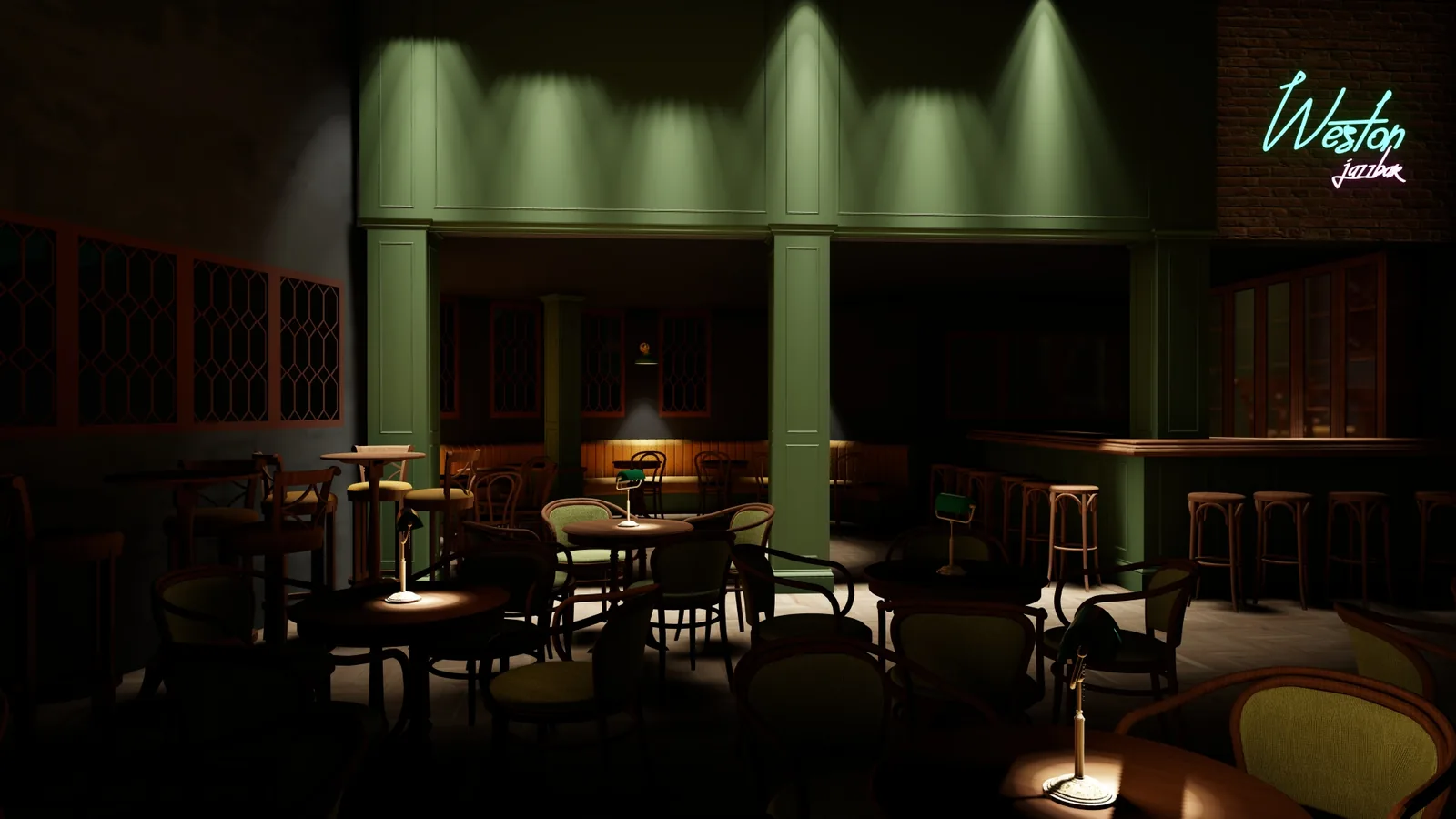 Bar lounge, perspective